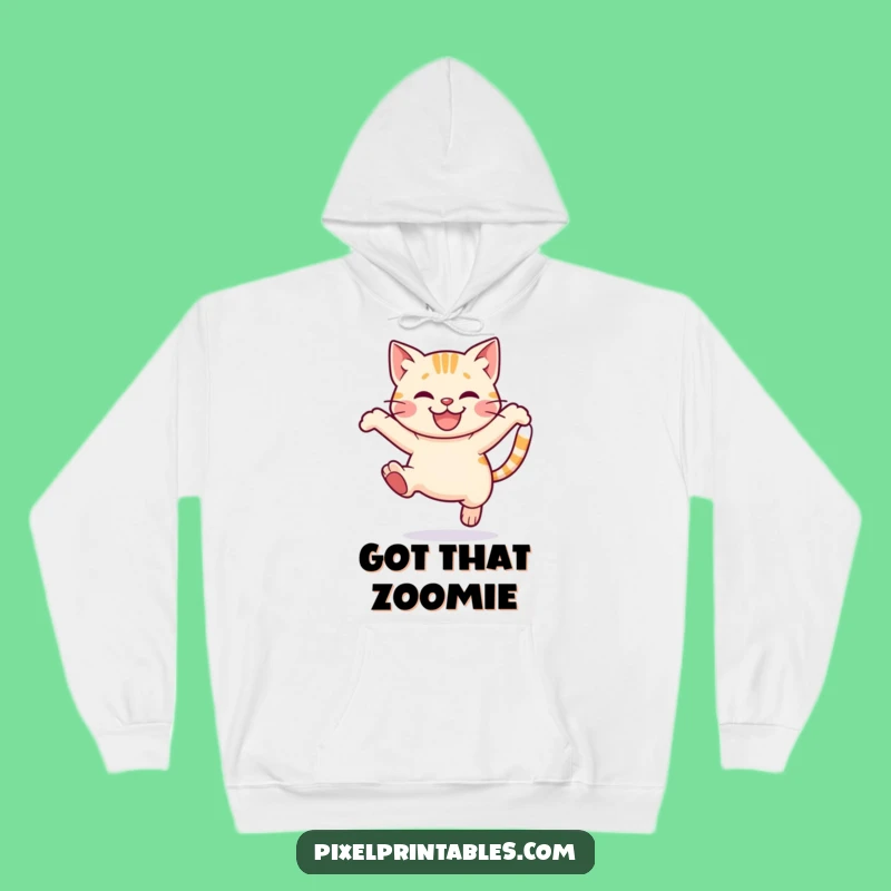 Funny Pixel Cat Hoodie: Cozy Playful Leap, Warm Gamer Style