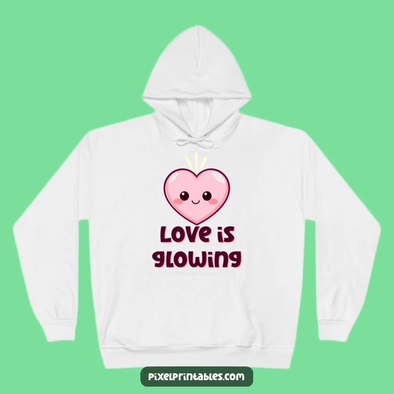 Funny Pixel Heart Hoodie - Cozy Glowing Character, Perfect Warm Gift!