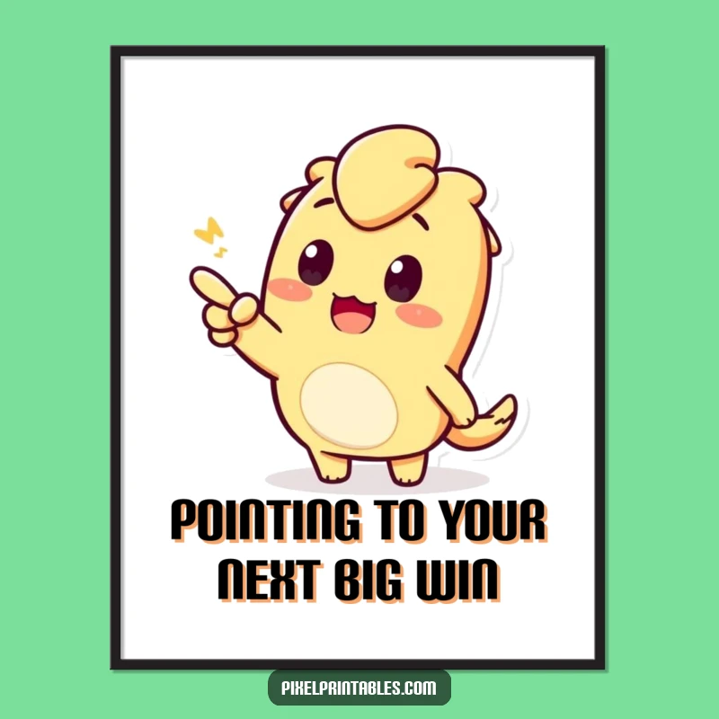 Free Printable Pixel Pointing Wall Art - Funny Downloadable Retro Quirky Decor