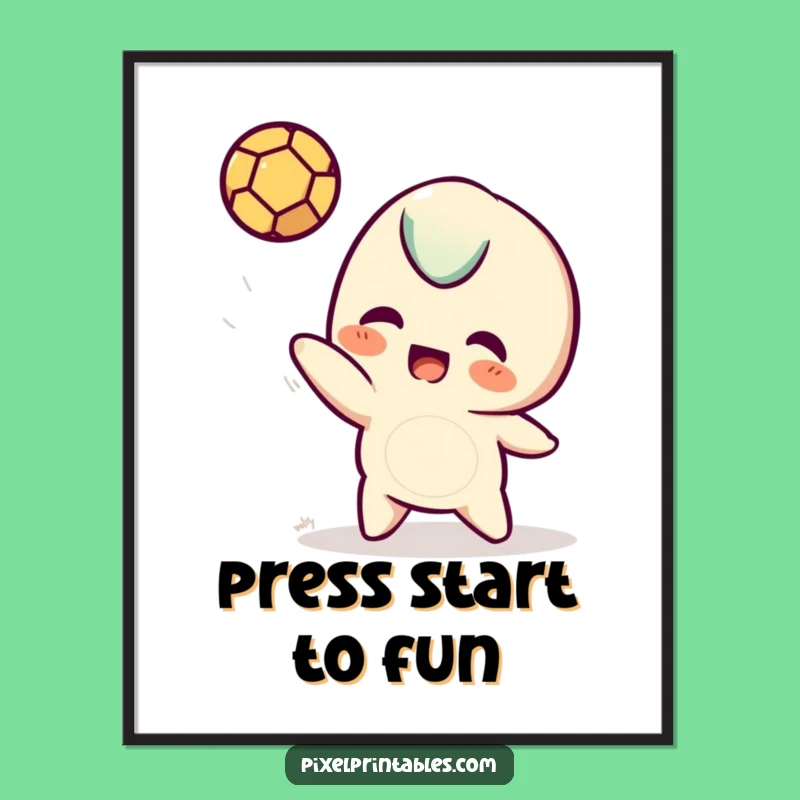 Funny Free Printable Wall Art: Pixel Pal Toss Downloadable Art