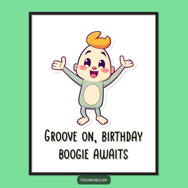 Funny Free Printable Wall Art: Dancing Character, Downloadable Humorous Decor