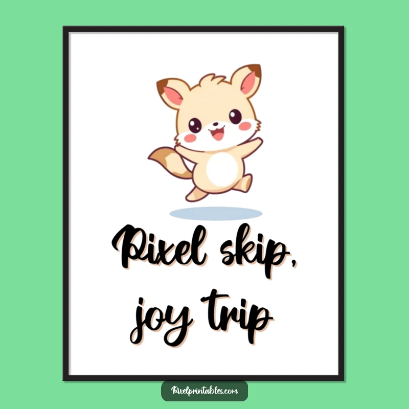 Free Printable Wall Art: Pixel Animal Skip, Hilarious Downloadable Decor Idea