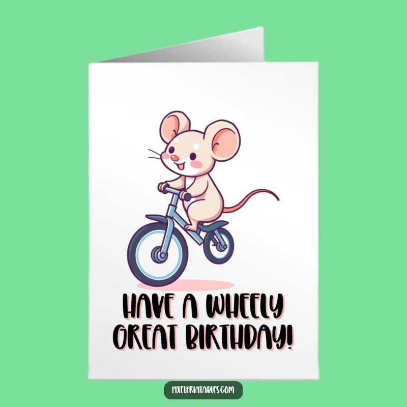 Free Printable Pixel Mouse Birthday Card - Funny Downloadable Gift