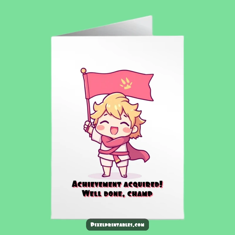 Free Printable Pixel Victory Card - Funny Downloadable Congrats Gift