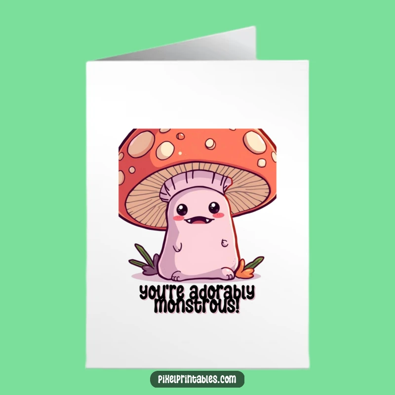 Free Printable Kawaii Monster Congrats Card: Funny Pixel Achievement DIY Downloadable Gift!