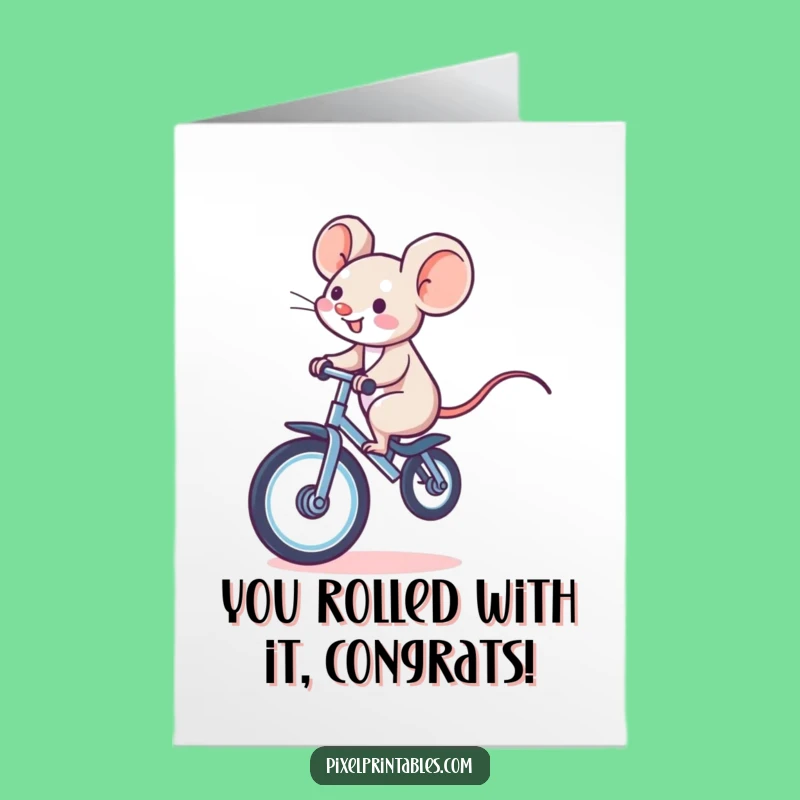 Free Printable Pixel Mouse Congrats Card - Funny Downloadable Gift
