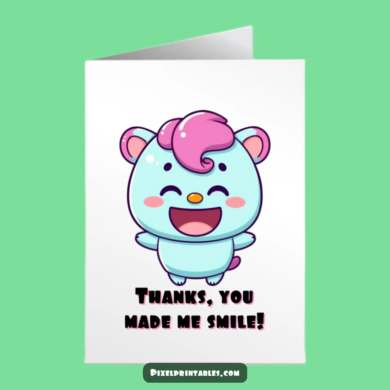Free Printable Thank You Card: Grateful Pixel Pal, Downloadable Gift