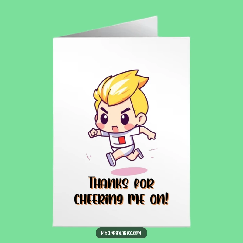 Free Printable Thank You Card: Pixel Racer - Funny Downloadable Gift