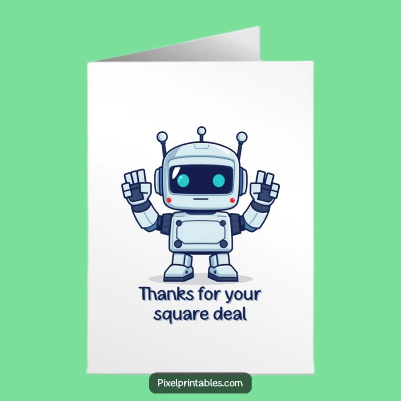 Free Printable Thank You Card: Robot Wave, Charming DIY Gift