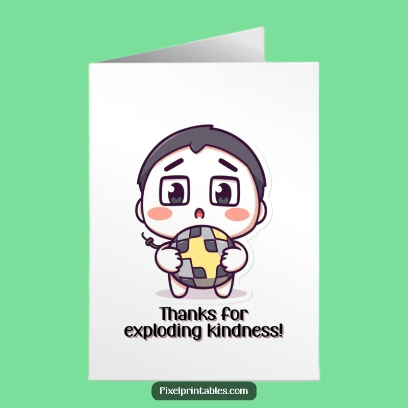 Free Printable Pixel Thank You Card: Funny Surprise Bomb, Downloadable LOL Gift!