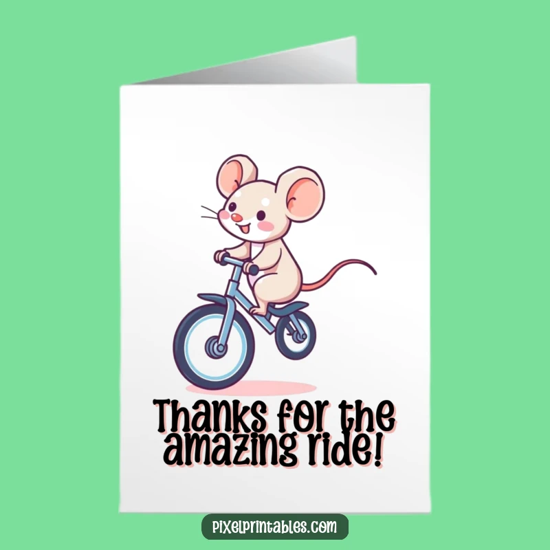Free Printable Pixel Mouse Thank You Card - Funny Downloadable Gift