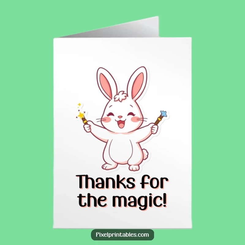 Magical Free Printable Rabbit Thank You Card - Cute Downloadable Gift