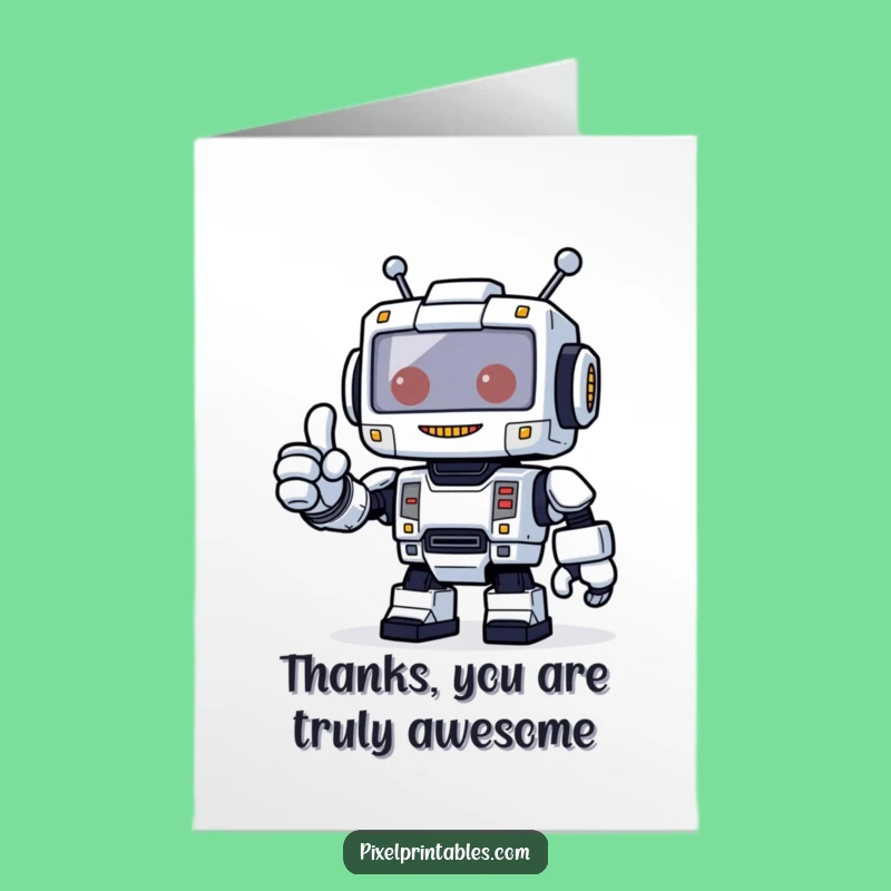 Free Printable Thank You Card: Robot Thumbs Up, Charming DIY Gift