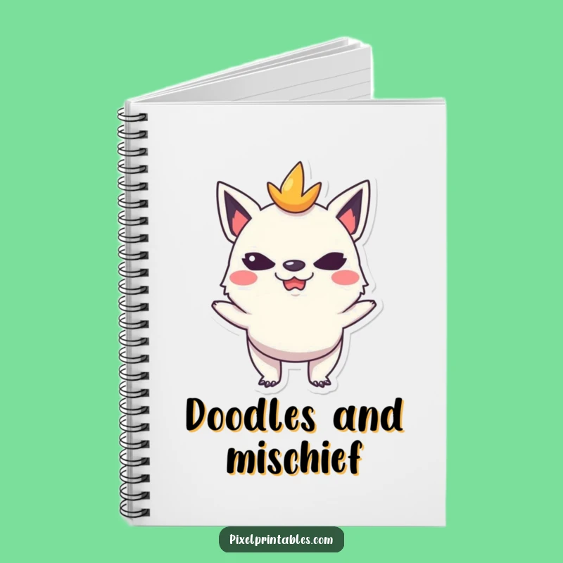 Funny Pixel Creature Notebook: Mischievous Face Journal
