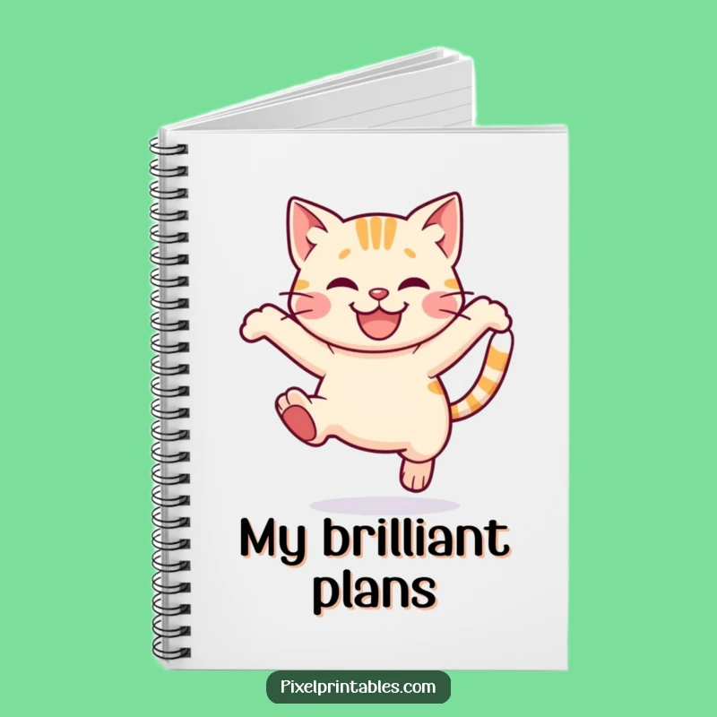 Funny Pixel Cat Notebook: Playful Leap Journal, Cute Pixel Pages