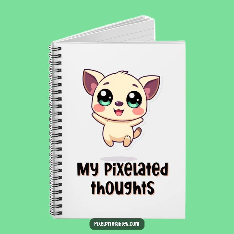 Funny Pixel Creature Notebook - Jot Down Retro Ideas Gift!