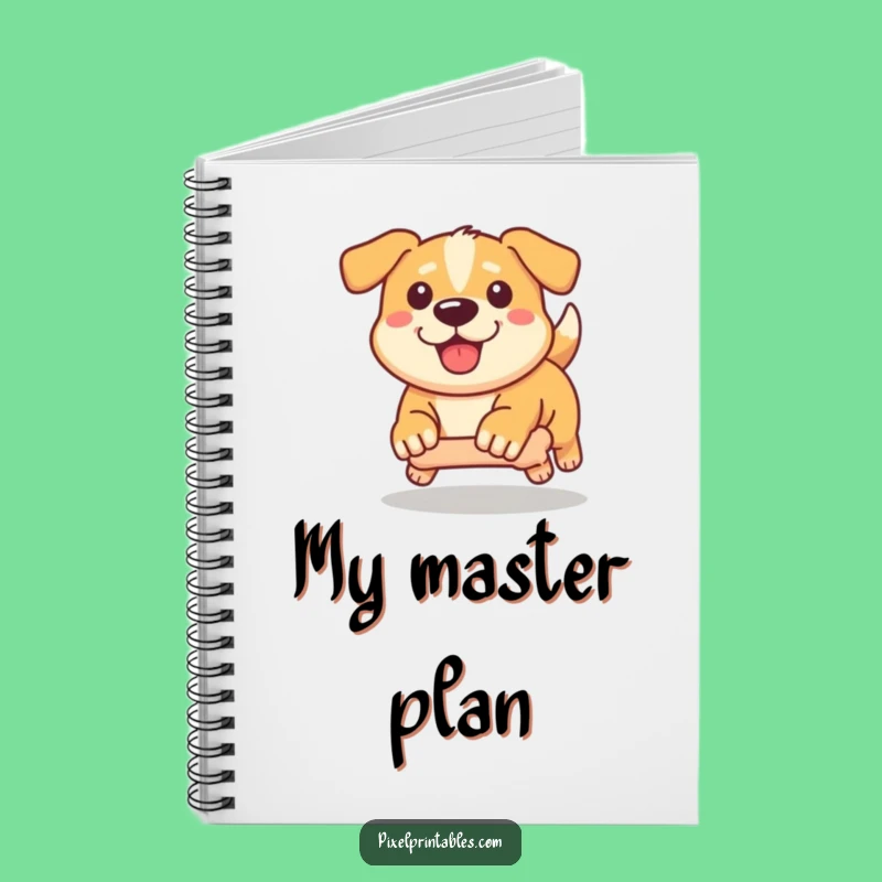 Funny Pixel Dog Notebook: Determined Chase Journal, Pixel Pages