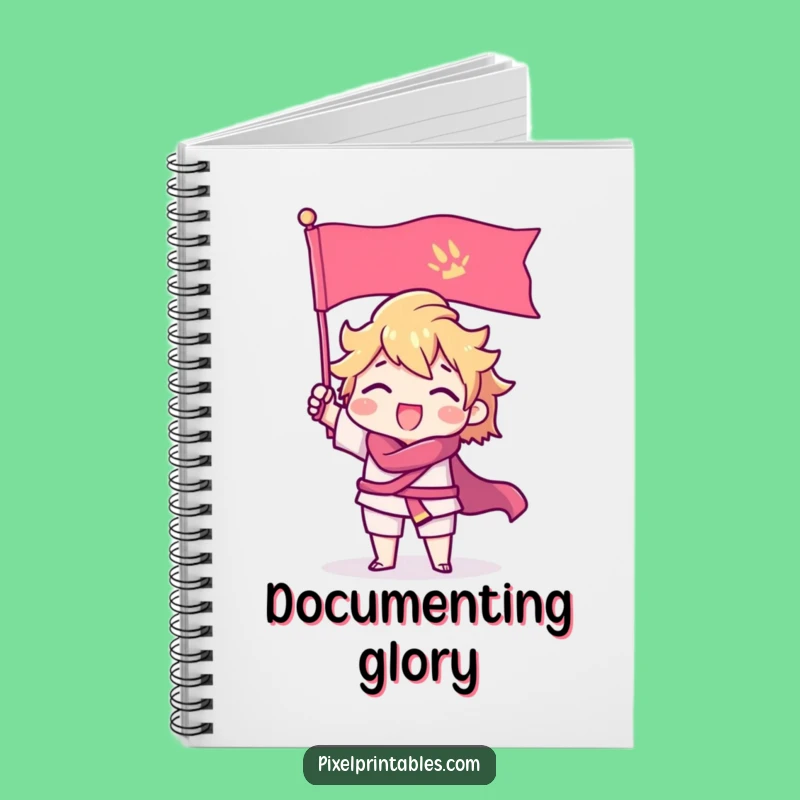 Funny Pixel Gamer Notebook: Triumphant Character Journal, Perfect Gift for Notes