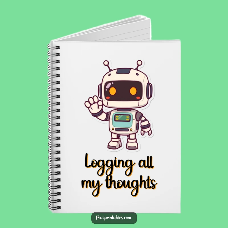 Funny Pixel Robot Notebook: Retro Bot Journal, Perfect Gift for Note-Takers