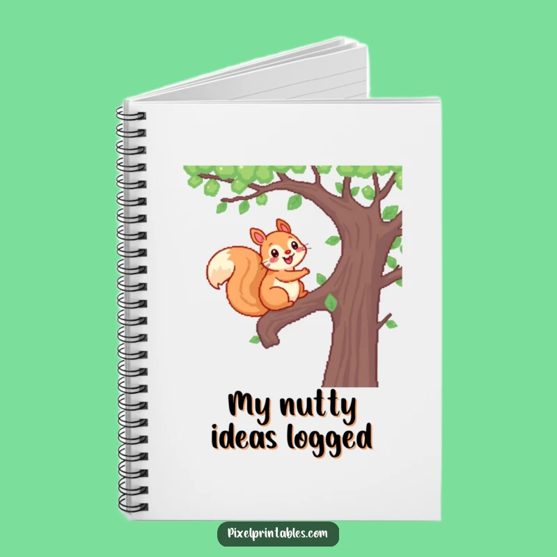 Funny Pixel Squirrel Notebook: Climbing Tree Journal, Perfect Gift