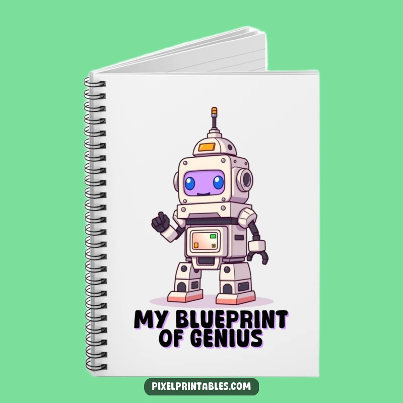 Funny Robot Pixel Art Notebook: Jot Down Your Brilliant Ideas!