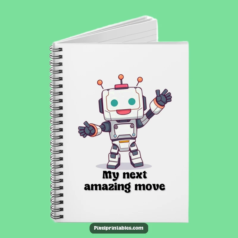 Funny Robot Dance Notebook - Journal Blocky Character Fun