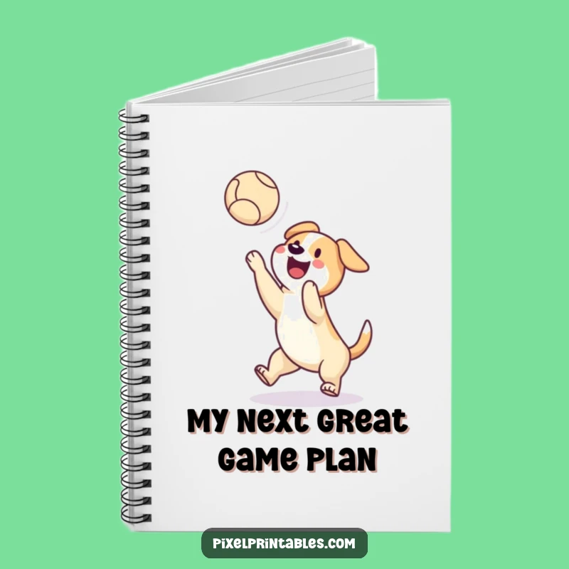 Funny Notebook: Pixel Dog Ball Catch, Retro Gaming Journal and Gift!