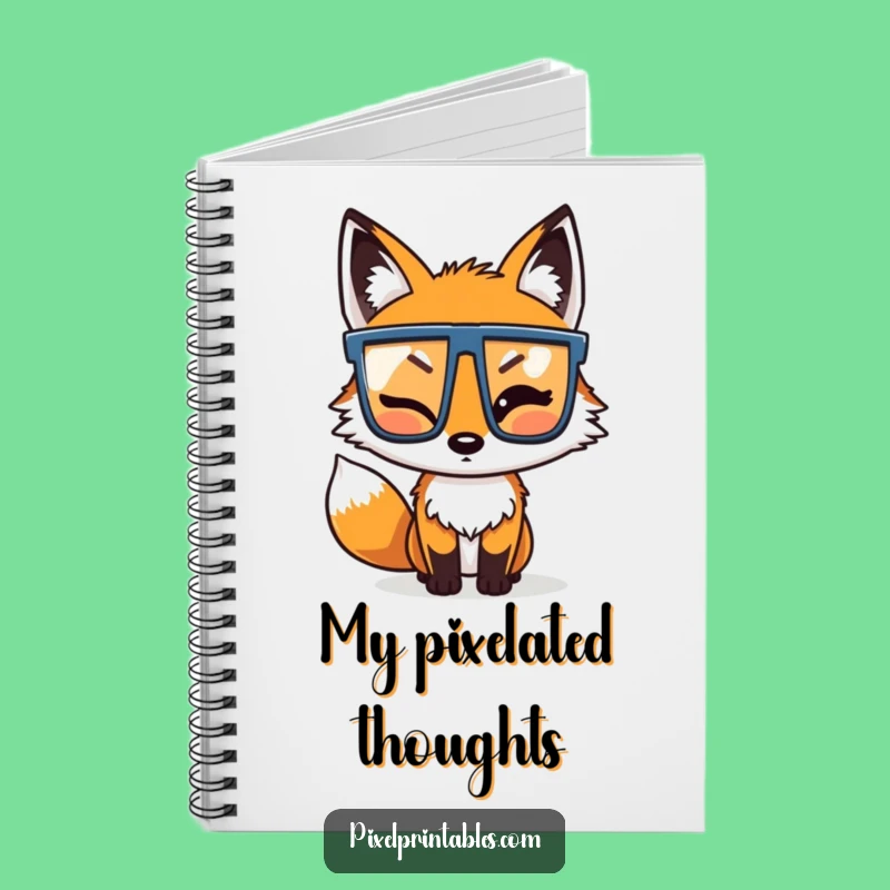 Funny Pixel Fox Notebook: Jot Down Ideas with Retro Charm