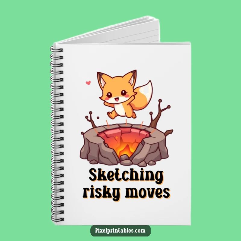 Funny Fox Lava Jump Notebook: Plan Your Next Quest, Cool Funny Gift