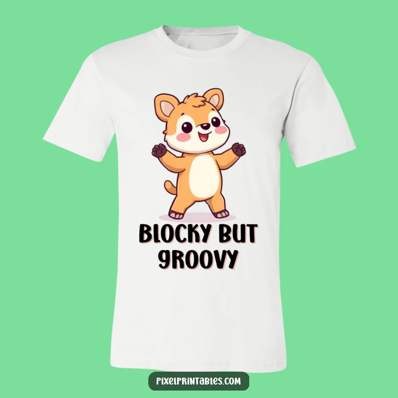 Funny Pixel Animal T-Shirt: Show off your moves in this silly dance tee!