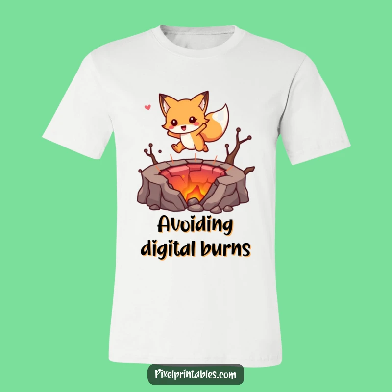 Funny Fox Lava Jump T-Shirt: Game On Style, Epic Funny Gift