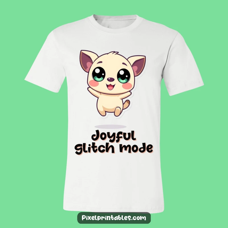 Funny Pixel Creature Jumping Tee - Retro Style & Big Smiles Gift!