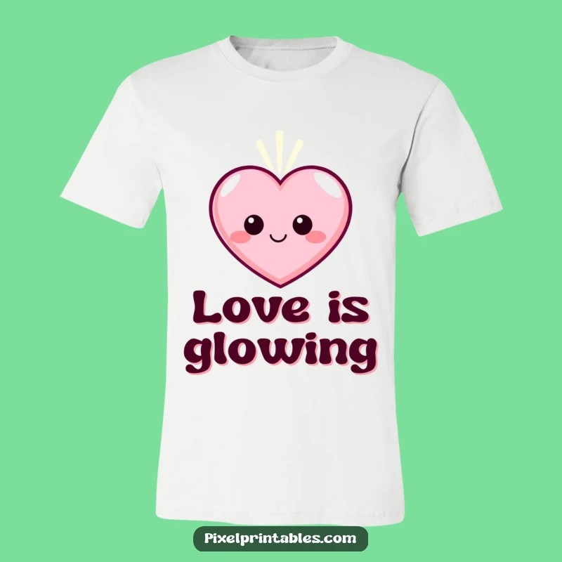 Funny Pixel Heart T-Shirt - Glowing Character Love, Perfect Funny Gift!