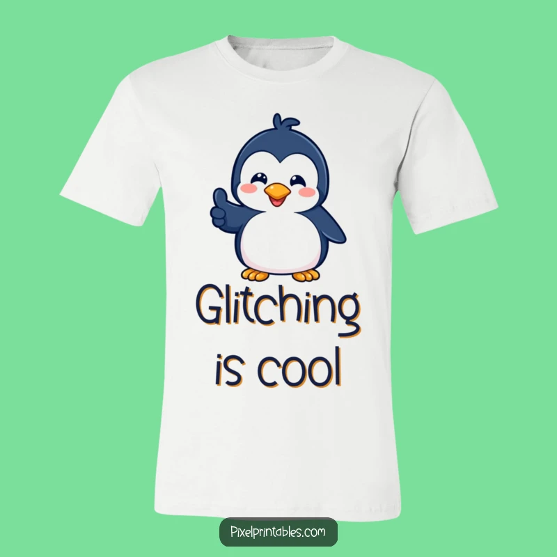 Funny Pixel Penguin Thumbs Up Tee: Retro Gaming Style, Awesome Funny Gift