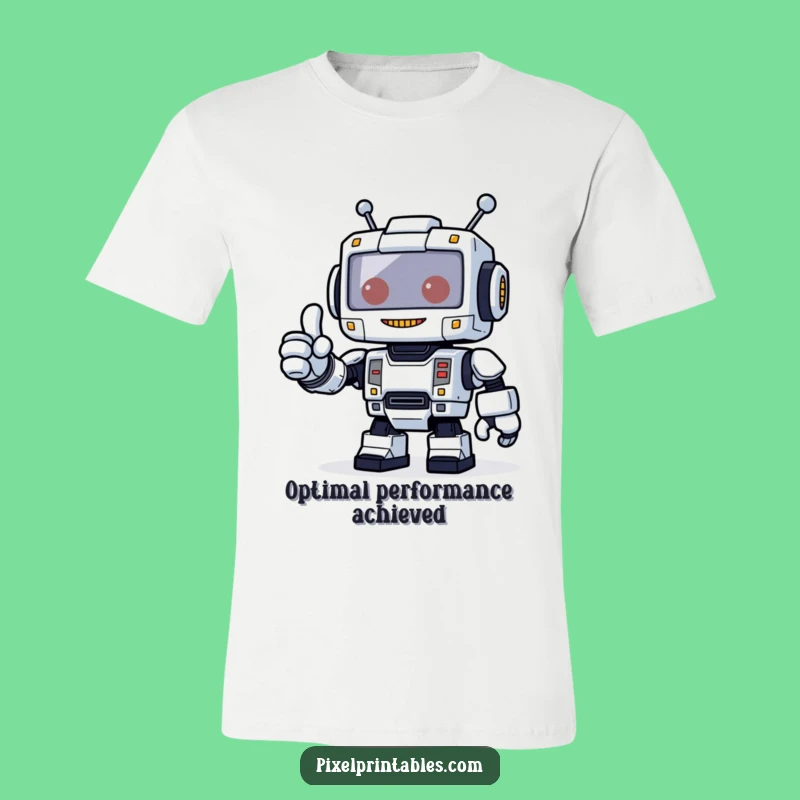 Funny Robot Thumbs Up Tee - Pixelated Positivity Apparel Gift!