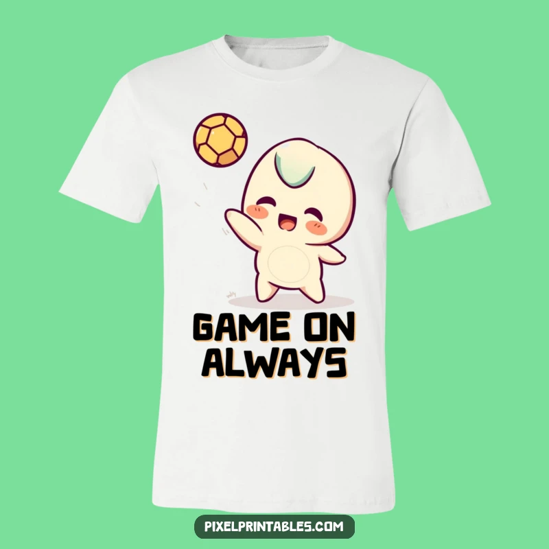 Funny Pixel T-Shirt: Show your game with a pixel character and ball!