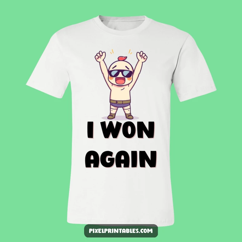 Funny Pixel Victory T-Shirt - Gamer Art Character, Perfect Funny Gift!
