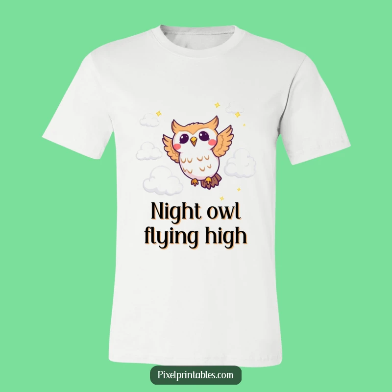 Funny Pixel Owl T-Shirt: Joyous Flight for a Geeky Funny Gift