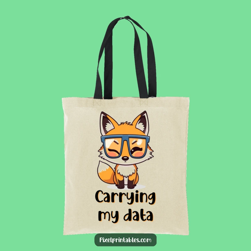 Funny Pixel Fox Tote Bag: Stylish & Humorous Eco-Friendly Carryall