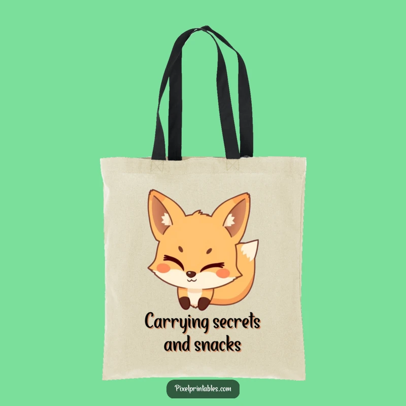 Funny Pixel Fox Tote Bag: Mischievous Carryall, Perfect Gift