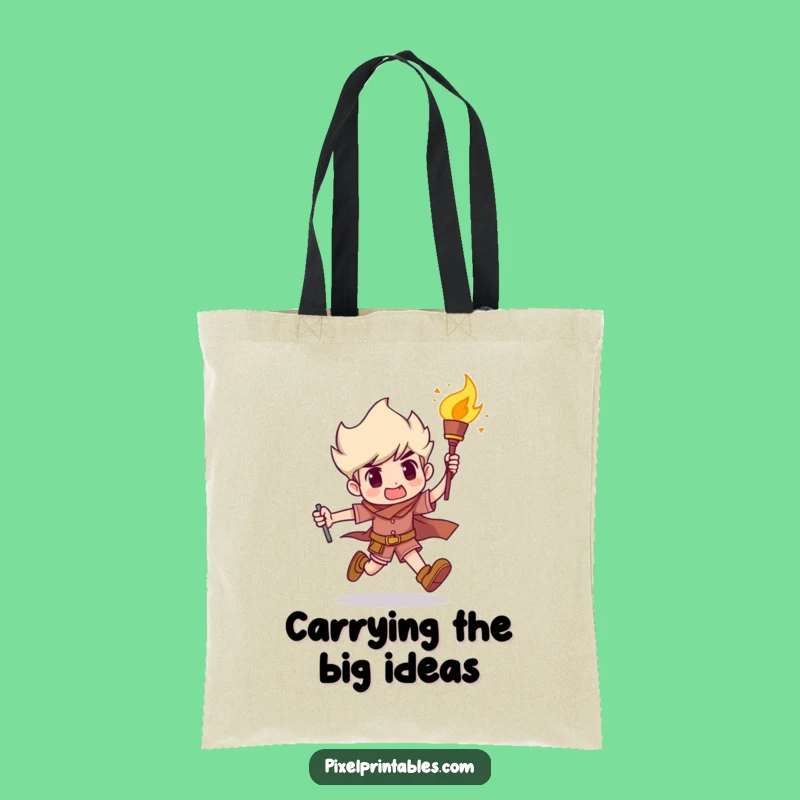 Funny Determination Torch Runner Tote Bag: Carry Your Goals with Humor