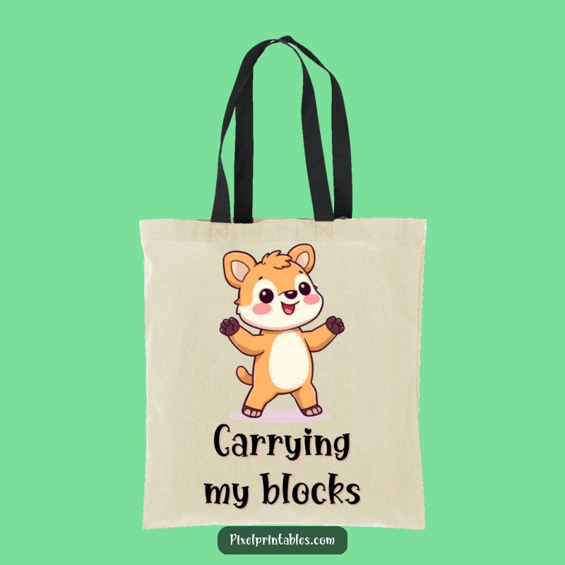 Funny Pixel Animal Tote Bag: Carry your essentials with a dancing pixel!