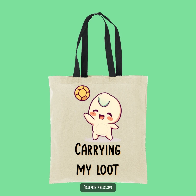 Funny Pixel Tote Bag: Carry your gear with a pixel character!