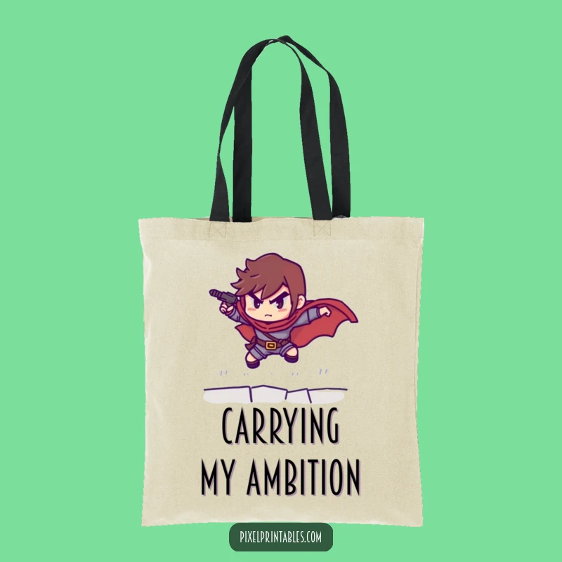 Funny Pixelated Hero Tote Bag: Durable Leaper Accessory