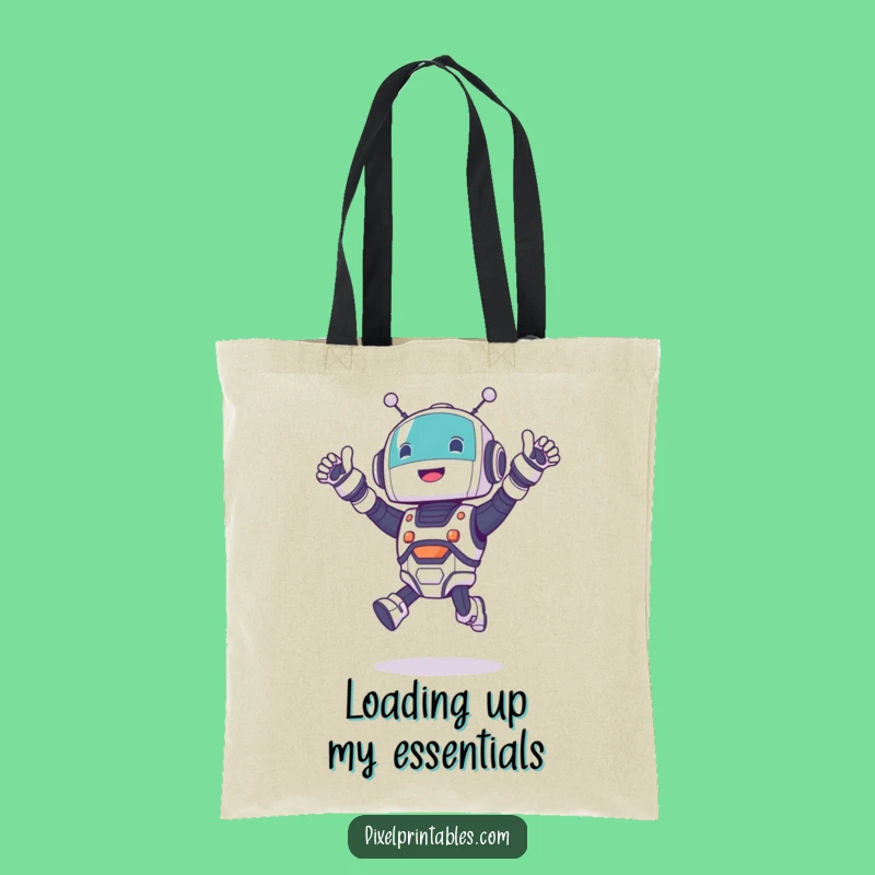 Funny Robot Jumping Tote Bag: Carry Your Enthusiasm Everywhere