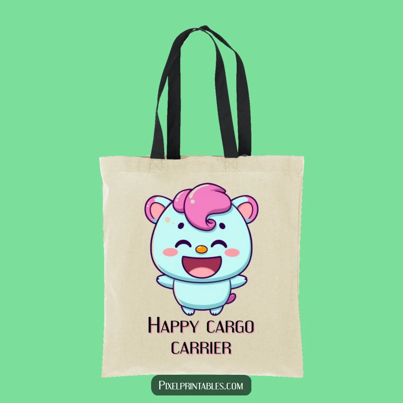 Funny Content Pixel Character Tote Bag: Warm Smile Accessory