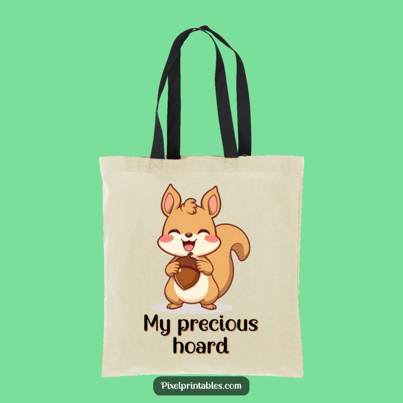 Funny Pixel Squirrel Tote Bag - Carry Your Treasures with Triumphant Acorn Style Gift